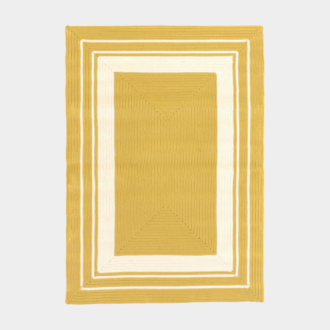 Tapis imitation fibres naturelles intérieur et extérieur Provence jaune safran