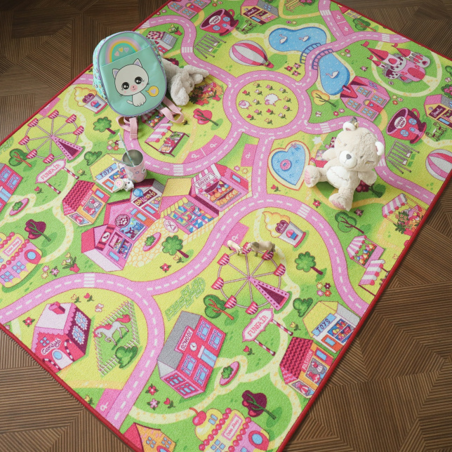 Tapis de jeu enfant circuit de voiture shopping