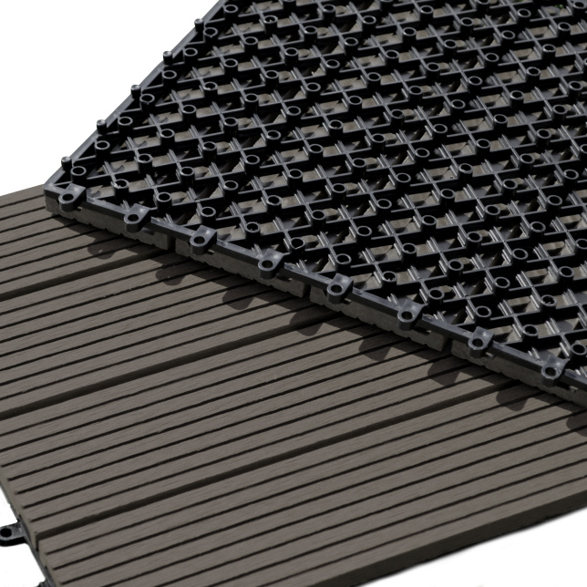 Dalle Terrasse Composite clipsable - Brun Foncé