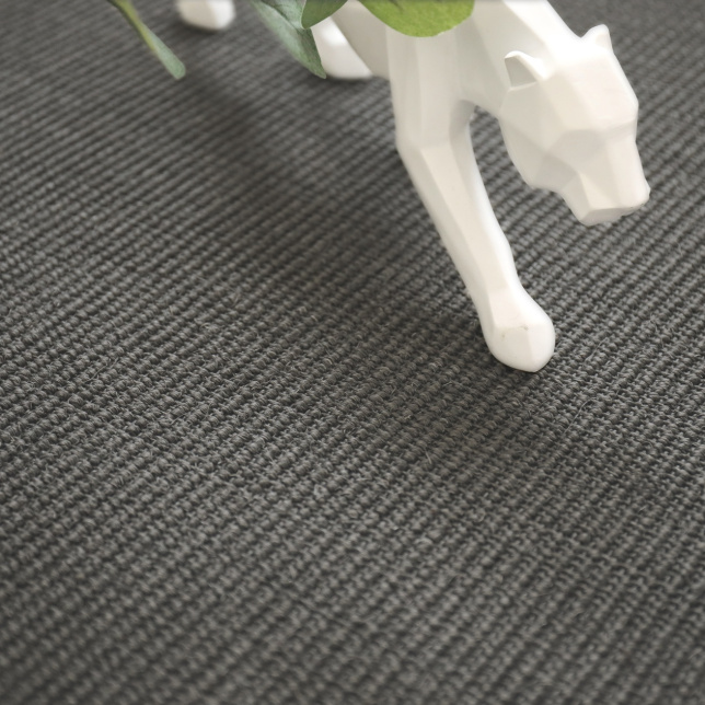 Tapis sur mesure Sisal - Yucatan couleur gris foncé - Vue de près