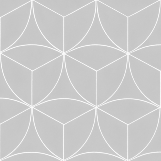 Sol vinyle textile économique rosace géométrique Gris