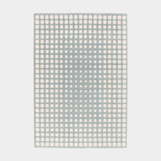 Tapis de salon en relief - Art Abstrait - Bleu ciel au motif régulier en relief et apaisant