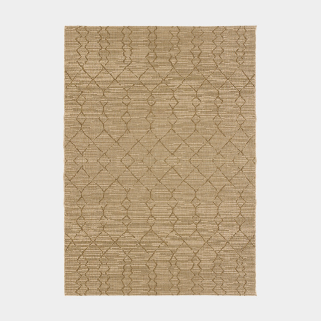 Tapis Salon Terrasse Scandinave marron cuivré, design nordique moderne