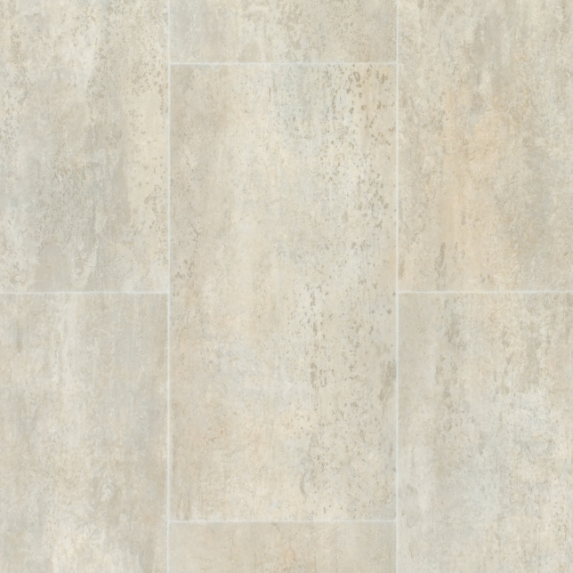 Décor imitation Carrelage effet calcaire grège du sol PVC Premium Envers Textile