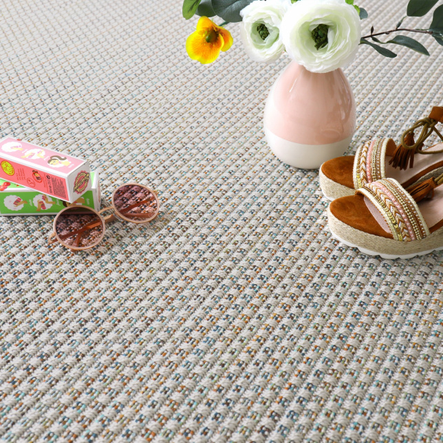 Tapis sur mesure Tissé plat natté Sumatra - Silver Multicolor