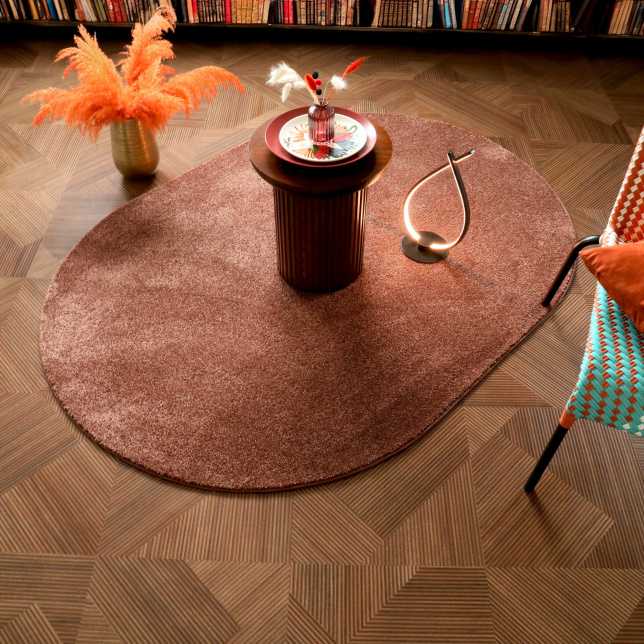 Tapis ovale Lumicolor marron auburn