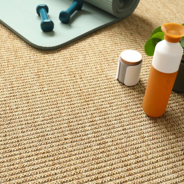 Moquette Tissé plat aspect coton - Pilates - Beige naturel