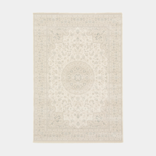 Tapis à motif floral oriental Médina écru