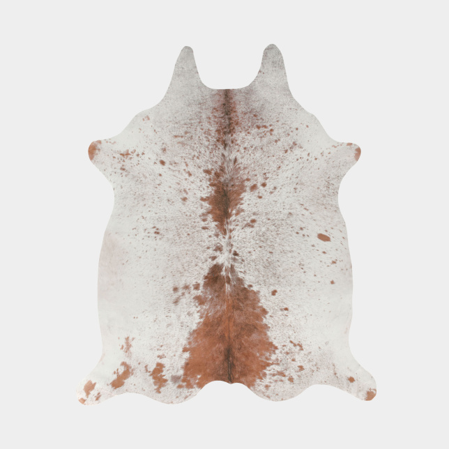 Tapis peau de bête imprimé HD - Imitation vache tachetée claire - Marron et blanc