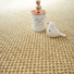 Tapis sisal Kidara naturel ganse cru - Vue de face