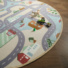 Tapis rond de jeu enfant circuit de voiture campagne - chambre enfant