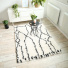 Tapis motif berbre  poils longs - Itahari - Noir et blanc cass - Ambiance salon