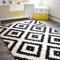 Tapis Graphique - noir et blanc cass - salon