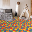 Sol vinyleStyle motif puzzle jeu de briques multicolore - chambre