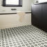 Sol Vinyle Link Plus - Carreaux de ciment motif gris - Surface brillante - salle de bain