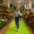 Moquette Stand Event - Vert pomme - Tapis de passage dans un commerce
