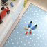 Tapis chambre d'enfant pois - Bleu - Vue de haut