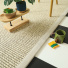 Tapis Laine et sisal Caloundra grosses boucles crme ganse chenille grge - salon