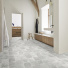 Sol Vinyle Textile - Black Edition 3D - Carrelage carreaux de ciment gris - salle de bain chambre