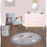 Tapis Enfant Nattiot - Rond Molly gris -  90 cm - Ambiance salon