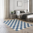 Tapis intrieur et extrieur motif damier - Marius - Bleu - chambre