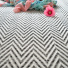 Tapis tiss plat Java Chevron blanc ganse coton anthracite - Vue de face