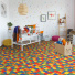 Sol vinyleStyle motif puzzle jeu de briques multicolore - chambre d'enfant