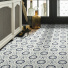 Sol Vinyle Style - Carreaux de ciment motif mosaque bleu - entre