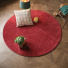 Tapis de salon rond en velours - Feelings - Rouge passion - salon