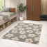 Tapis motif floral maximaliste - Apolline - Gris bleut - salon