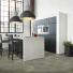 Sol Vinyle Loft - Imitation carrelage gris - Surface brillante - cuisine