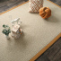 Tapis pure laine Latoon grège - Ganse coton moutarde