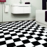 Sol vinyle link plus carrelage damier noir et blanc - salle de bain