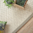 Tapis Laine et Sisal Albury grosses boucles - Blanc crme - Ganse coton Limon - Tranche vue de haut