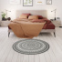 Tapis rond d'intrieur ou d'extrieur - Mandala -Noir - chambre