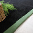 Tapis Mange Noir - Ganse coton vert olive - Tranche