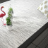 Tapis intrieur / extrieur Borno blanc ganse noire - salon