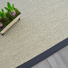 Tapis Sisal Quintana blanchi ganse coton anthracite - vue du dessus