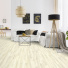 Sol Vinyle First - Imitation parquet blanc rustique shabby - Salon