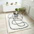 Tapis de salon  poils longs Art Abstrait noir et blanc cass - salon