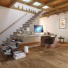 Gerflor Creation 40 Rustic Oak, lame vinyle à coller dans un bureau design, déco bois authentique