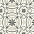 Motif noir sur fond crème du sol vinyle Textile Rénove - Effet carreaux de ciment Andalousie
