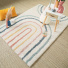 Tapis salon chambre poils longs couleurs pastel - vue de loin