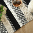 Tapis 100% coton - Niksen - Ligne beige et noir - Vue de haut