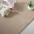 Tapis Velours Hygge beige galon tabac - Tranche vue de haut