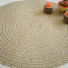 Tapis rond imitation fibres naturelles intrieur et extrieur Provence aspect jute - centre