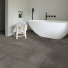 Sol Vinyle Textile Spcial Rnovation - Carrelage carr - Gris fonc - salle de bain