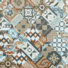 Dalle sol PVC Clipsable Mix and Match - Click 5G - Carreaux de ciment patchwork terracotta - Sans perspective