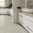 Sol Vinyle Textile Relief 3D - Terrazzo granito - Gris et marron - Salle de bain