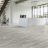 Sol Vinyle Textile - Black Edition 3D - Parquet bois gris clair - cuisine ouverte